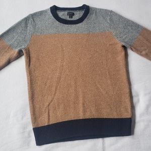 J. Crew color block lambswool sweater, size small